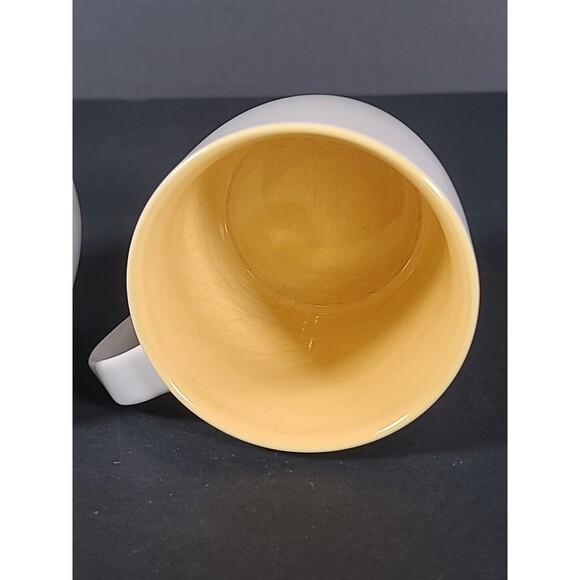 2011 White Yellow Starbucks Coffee Tea Mug Cup New Bone China 16 OZ Set Of 2 - Picture 11 of 11